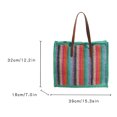 thumbnail image 4 of Bolso de Mano Tejido a Rayas para Mujer Likrtyny Al Aire Libre Verde, 4 of 4