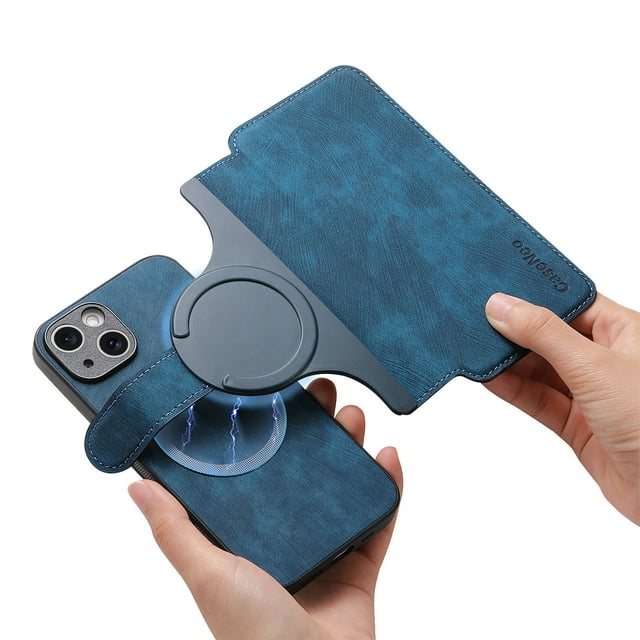 Innovative Magnetic Magsafe 2 - in - 1 Detachable Structure Mobile Phone Case for iphone 16 Series (blue,iphone 14 Plus)