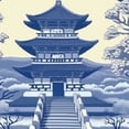 thumbnail image 6 of BANET Pagoda Chinoiserie Asian Round Tablecloths Blue and White Table Cloth Outdoor Washable Polyester Table Cover Festival Camping Picnic 46"-50, 6 of 8
