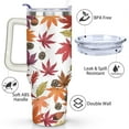 thumbnail image 3 of Maple Leaves in Autumn 40 Oz Tumbler with Handle Lid and Straw, Stainless Steel Double Walled Vacuum Insulated Cup, Cute Anniversary Wedding Birthday Gifts Tumbler for Women Men Friends Outdoor Indoor, 3 of 7