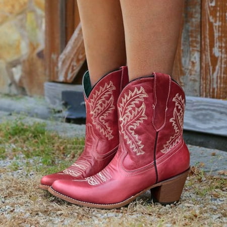 

TALKVE Boots Platform Womens Boots Cowboy Flats For Women Shoes Fashion For Women Boots Women s Boots