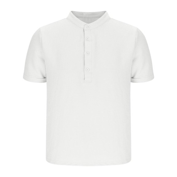 biudgviw Mens Casual Henley Shirts Fashion Comfy Short Sleeve T-Shirts Stand Collar Basic Tee Tops Summer Clothes S-XXXL