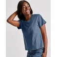 thumbnail image 2 of Hanes Essentials Women’s Cotton T-Shirt, Classic Fit Trekking Grey XS, 2 of 4