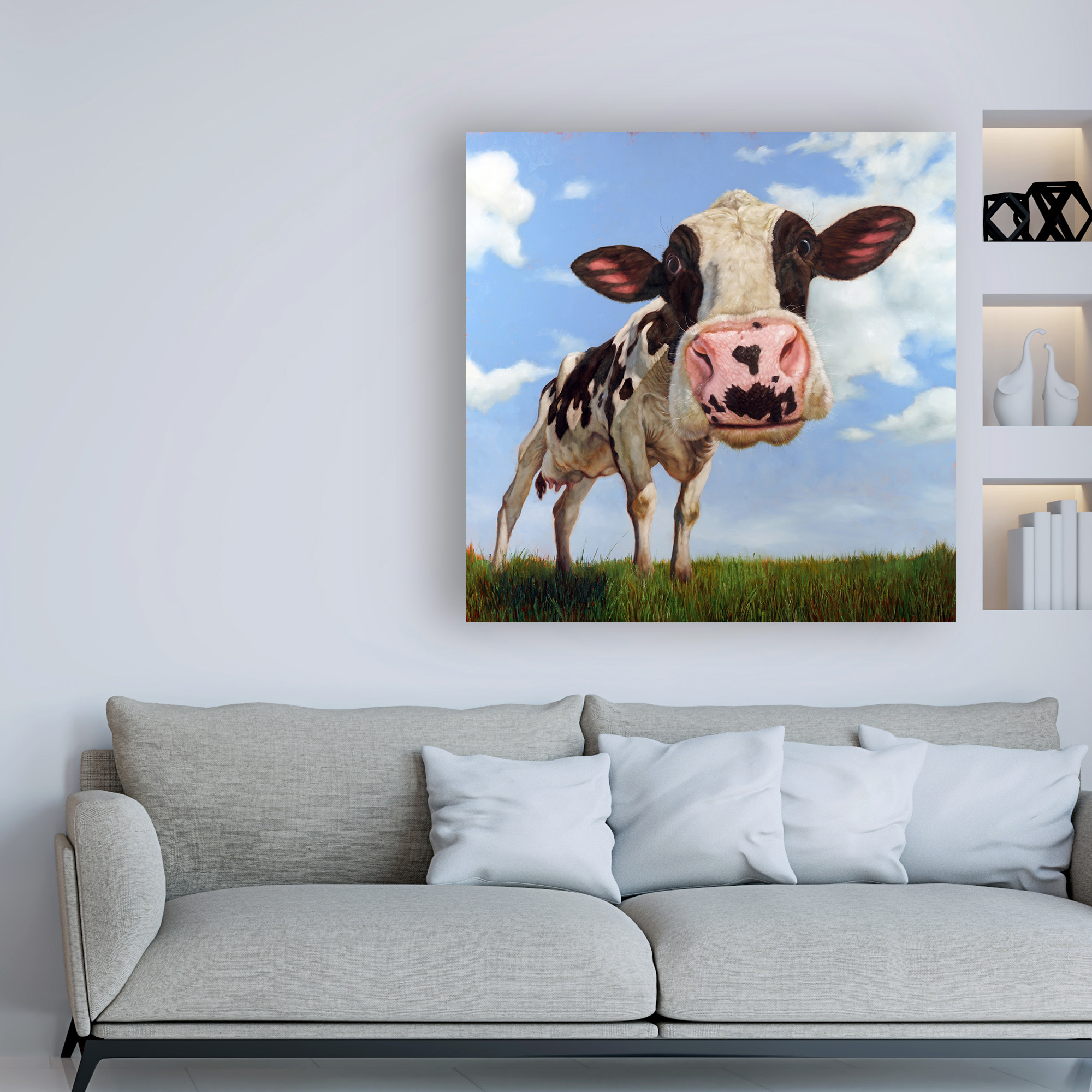 Trademark Fine Art 'Penelope The Cow' Canvas Art by Lucia Hefferna