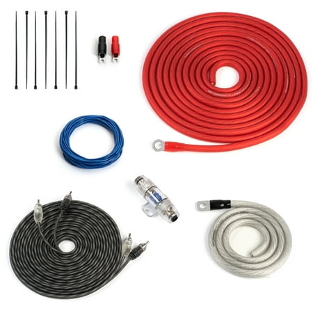 Carwires 4-AWG Car Amplifier Wiring Kit (ANL Fuse Holder with 100A Fuse) True Spec, Soft Touch Cable. Great for Car Audio Amp Installations (AIK-PS4000)