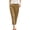 Khaki, variant on Elastic Waist Women Casual Pants Capri Ankle Trousers