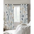 thumbnail image 2 of Blue Yellow Spring Floral Blackout Curtains for Bedroom 45 Inch Length 2 Panels Set, Watercolor Botanical Flowers Thermal Insulated Energy Saving Window Treatment Curtains Blackout Drapes 52"x45", 2 of 8