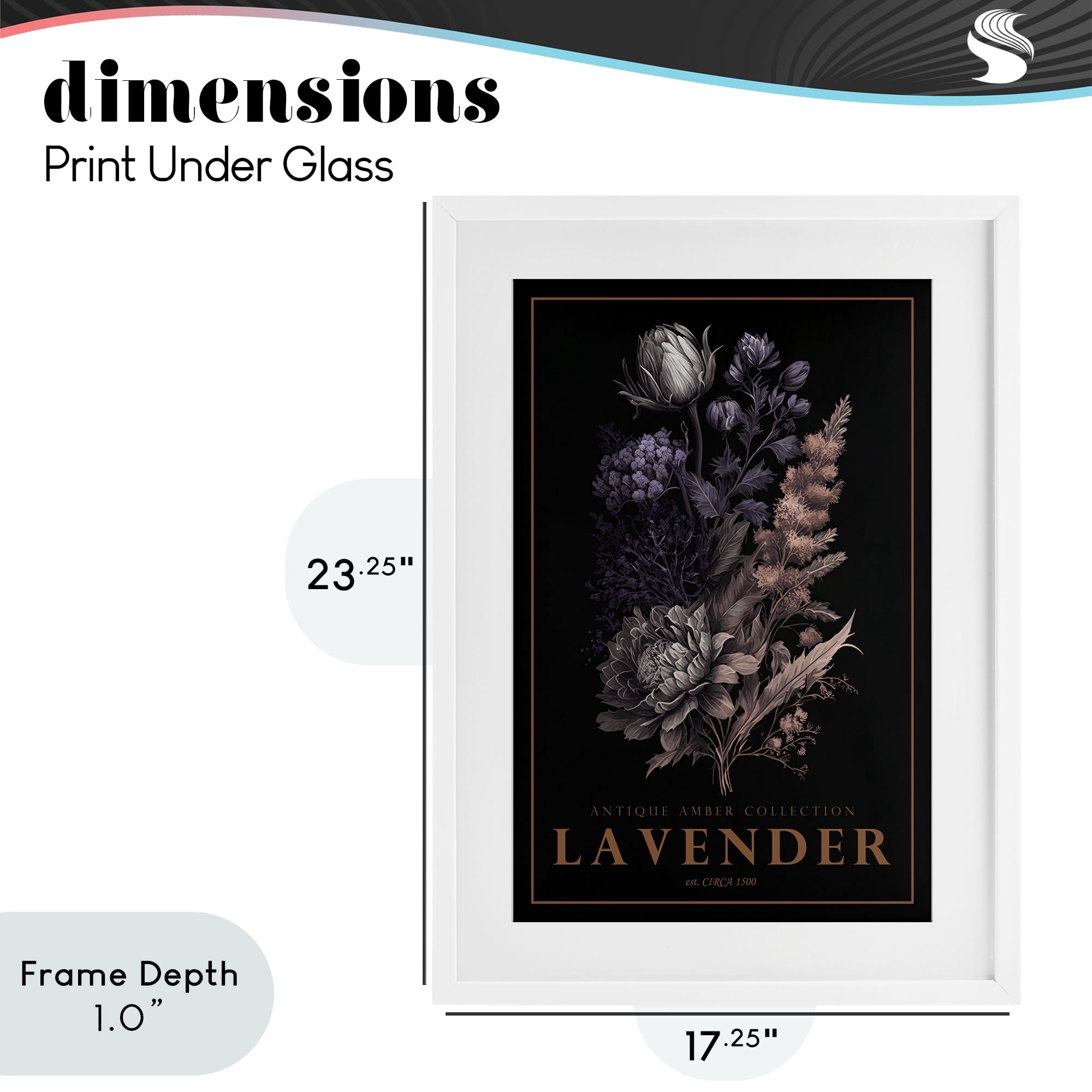 Stupell Industries Antique Lavender Light White Framed Print Under Glass, design by Chris Giampietro