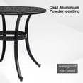 thumbnail image 4 of 23.6 inch Patio Side Table, Cast Aluminum End Table with Adjustable Footpads, Outdoor Small Coffee Table with Umbrella Hole, Round Metal Patio Table for Poolside, Backyard, Balcony, 4 of 9