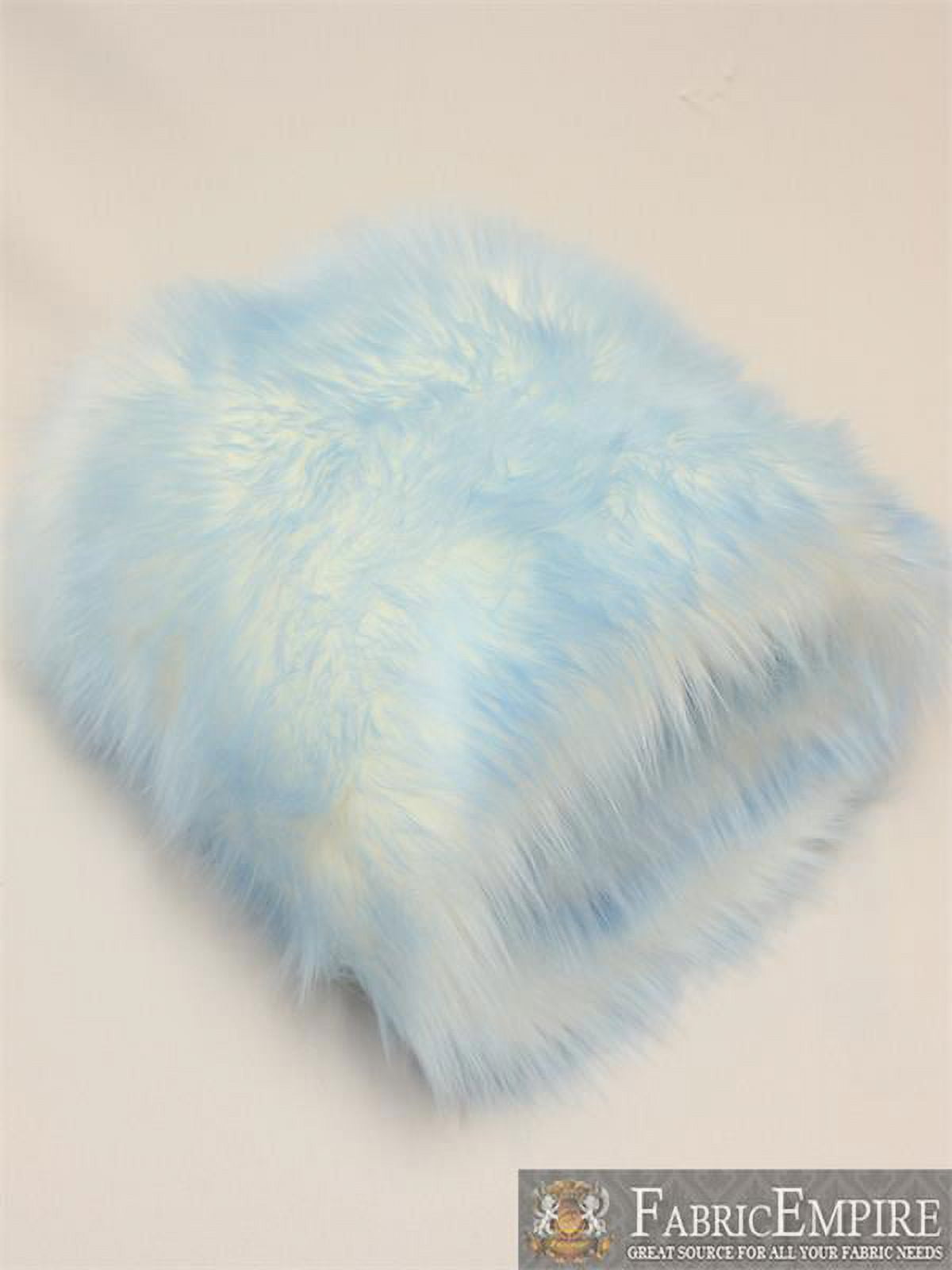 Faux Fur Fabric Long Pile Candy Shaggy BABY BLUE/ 60" Wide / Sold by the yard