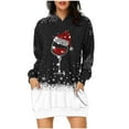 thumbnail image 1 of Pisexur Robes de Noël pour Femmes Mode Imprimé Flocon de Neige Sweat à Capuche Robe Décontractée Manches Longues Robes d'Automne Robe de Fête Mini Robe avec Poches, 1 of 2