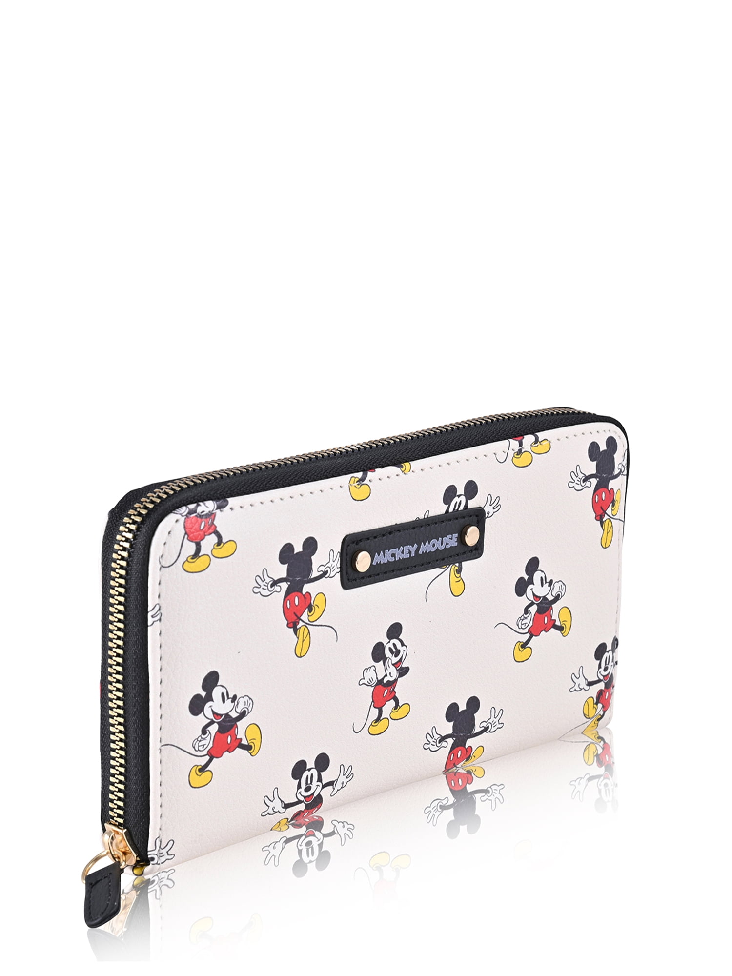 Disney Classic Unisex Continental Wallet with Zipper Fastener, White