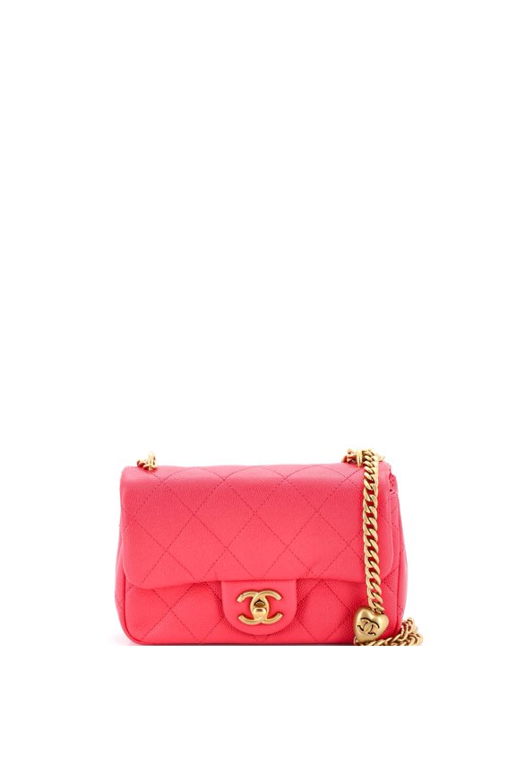 Pre-Owned Sweet Heart Chain Flap Bag Quilted Caviar Mini By Rebag