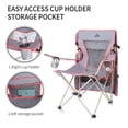 thumbnail image 2 of Camping Brothers Camping Chair with Shade Canopy - Outdoor Folding Patio Chair - Includes Retractable Sun Shade, Cup Holder, Side Pockets (Gray), 2 of 5
