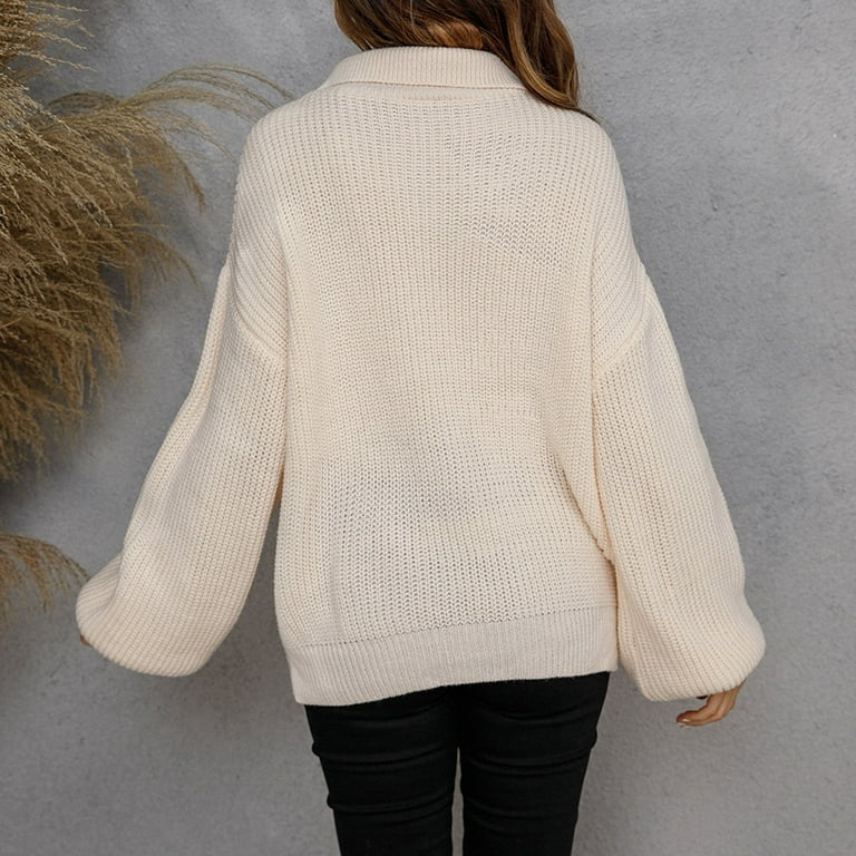 Batwing Sleeve Loose Contrast Knit Sweater Batwing Sleeve Loose Contrast Knit Sweater