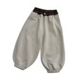 thumbnail image 2 of qolati Baby Girls Boys Pants Toddler Cotton Pull On Athletic Jogger Kids Color Block Elastic Waist Sweatpants Baggy Sport Pants Gray 0 Months, 2 of 3