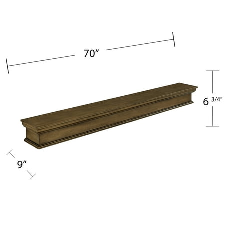Oak Mantel - Adom Floating Mantel Wall Shelf, Traditional, Weathered Gray Oak