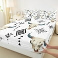 thumbnail image 3 of jejeloiu Boho Exotic Style Bed Sheets,Bohemian Bull Skull King Sheets,Retro Aztec Geometric Sheet Set For Boys Teens,Microfiber Bedroom Decor,4-Piece, 3 of 7