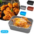 thumbnail image 1 of 2Pcs Air Fryer Silicone Pot avec Poignée Rectangle Anti-Adhésif Air Fryer Silicone Pot Résistant à la Chaleur Réutilisable Air Fryer Doublure, 1 of 7