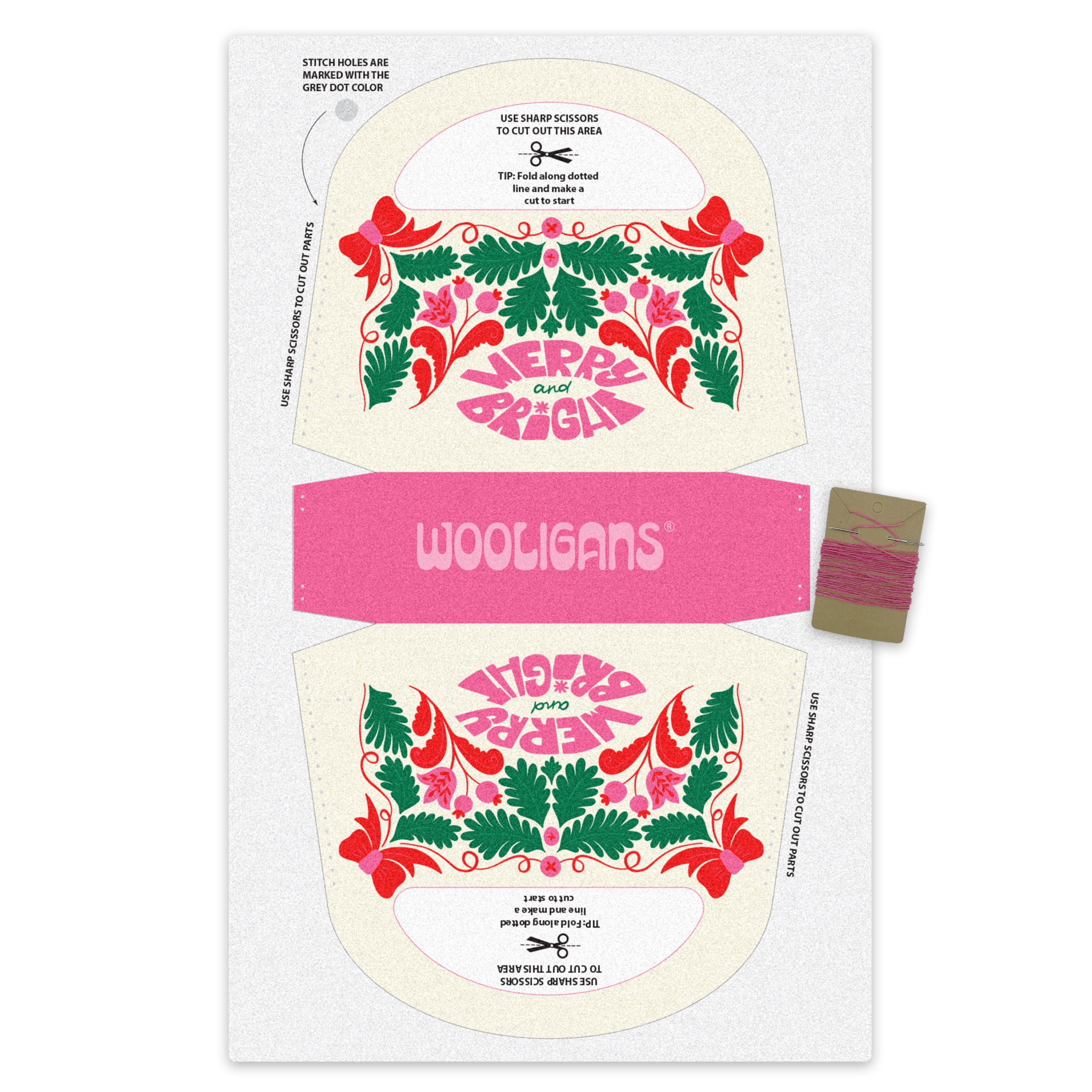 WOOLIGANS Gift Bag Cut & Sew Craft Kit