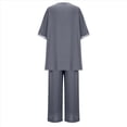 thumbnail image 4 of Conjunto de 2 Piezas para Mujer, Top Brillante, Pantalones Anchos, Traje Informal de Cuello Redondo con Lentejuelas. Gris M, 4 of 8