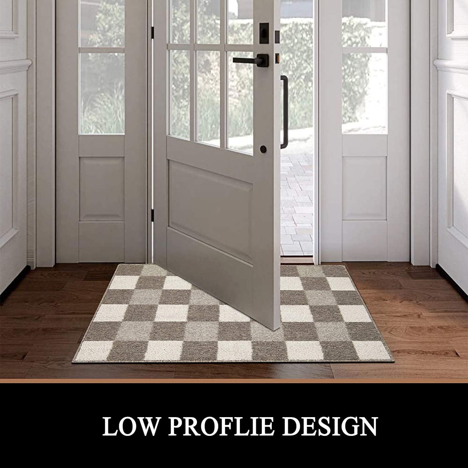 MeyJey Indoor Outdoor Doormat, 24x36 Non-Slip Absorbent Low Profile Front  Door Mats, Brown