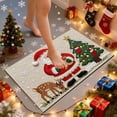 thumbnail image 4 of Christmas Doormat 60x40cm Knitted Soft Santa Claus Kitchen Rug Winter Entryway Low Pile Rugs for Entrance Kitchen Bedroom Decorations (B), 4 of 6