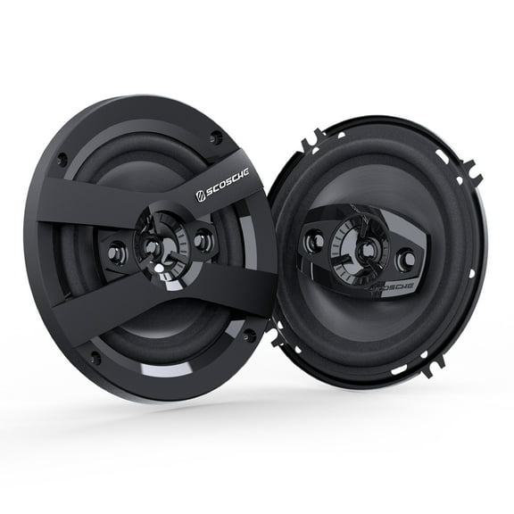 Scosche 6.5" 4-Way Car Audio Speaker Pair – 200W Peak Power – Precision HD Sound, HD6504A-WM1SD