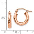 thumbnail image 3 of 14k Rose Gold Small Tube Hoop Earrings Round Classic Oval, 3 of 7