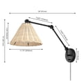 thumbnail image 3 of SAFAVIEH Solado LED Natural Metal Wall Sconce with Natural Shade, Set of 2, 3 of 9