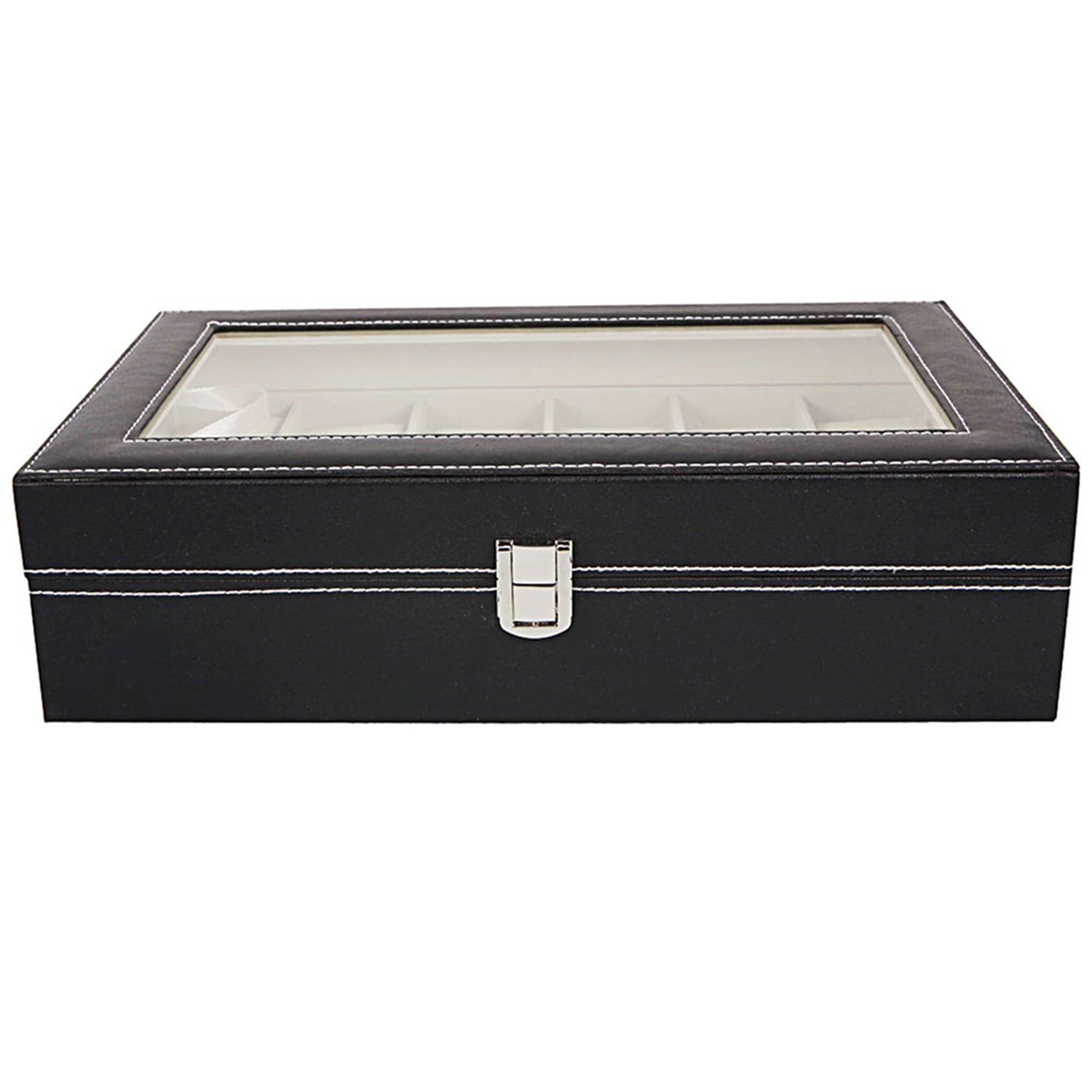 Kadyn 12 Compartments Top-level Opening Style Leather Watch Collection Box, PU Watch Box for Men/Women, Watch Organizer, Black Kadyn 12 Compartments Top-level Opening Style Leather Watch Collection Box, PU Watch Box for Men/Women, Watch Organizer, Black