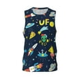 thumbnail image 2 of Easygdp Funny Spaceships Men's Mesh Basketball Jersey Quick Drying Sleeveless Shirts Fitted Muscle Tank Tops Sport Round Neck T-Shirt - Small, 2 of 9
