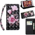 thumbnail image 7 of Wallet Case for Samsung Galaxy A53 5G, Colorful Painted Premium PU Leather Cute Flip Cover with Card Holder & Kickstand Phone Case for Samsung Galaxy A53 5G Black Pink Flower, 7 of 7