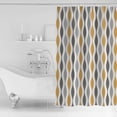 thumbnail image 2 of Shower Curtain Bathroom Set Mid Century Yellow Stripe Abstract Geometric Waterproof Fabric Shower Curtains with Grommets&Hooks Grey Ripple Simple Style Privacy Bath Curtain for Bathtub 48x72in, 2 of 7
