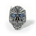 thumbnail image 3 of Exotic Skull Ring: Blue Eyes, Aluminum Alloy, Electroplated, Inlaid Design, High-Quality Fashion Ring for Men, 3 of 5