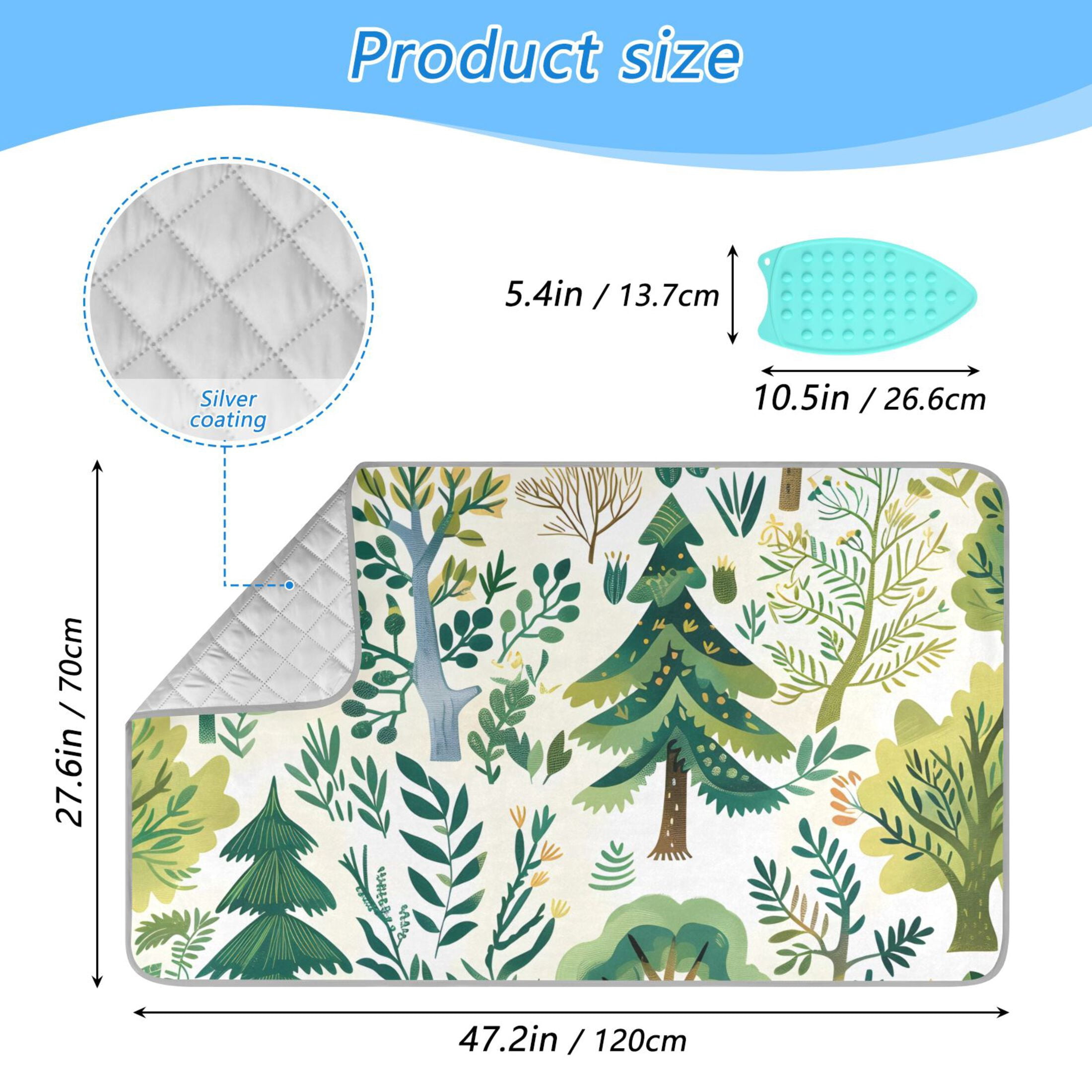 Trees Ironing Board Covers Heat Resistant Ironing Pad Mat Portable for Travel Washer Dryer Table
