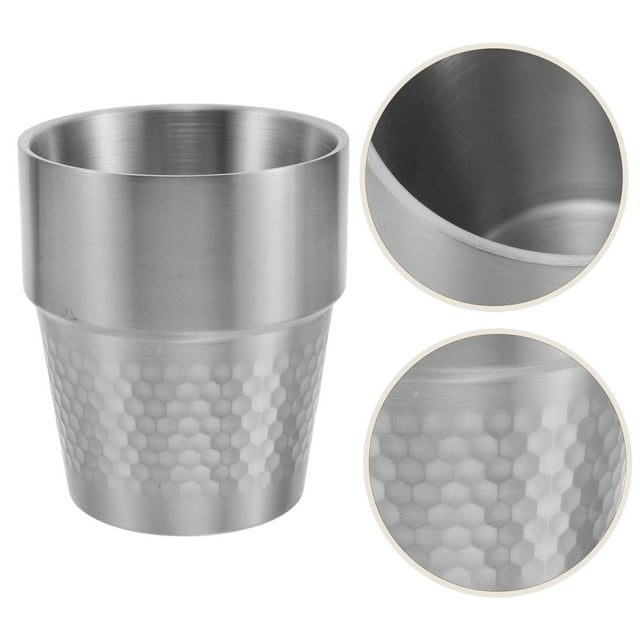 BESTYASH Reusable Silver Metal Tumbler Cup For Adults Children Family Drinking 1Pcs