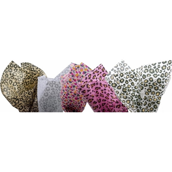 60-Sheet Assorted Tissue Paper Pack, 20" x 30" (Leopard Print)