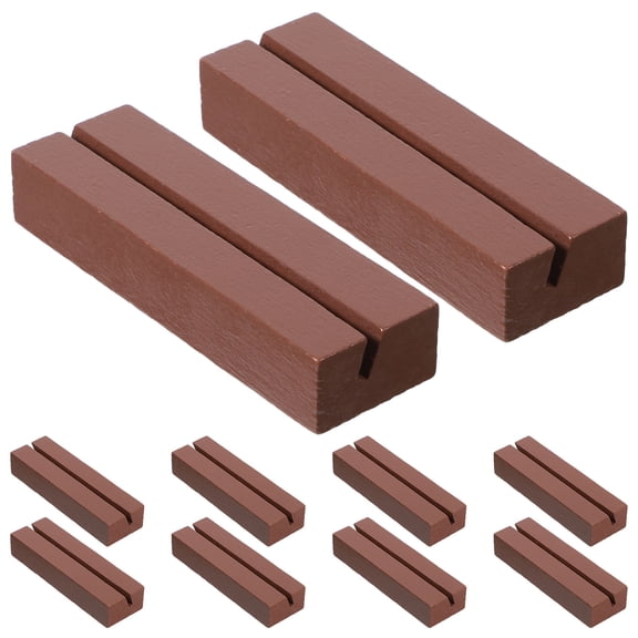 10pcs Wooden Card Holder for Desk Organization Black Elegant Stand for Holding Cards and Notes