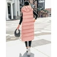 thumbnail image 3 of FreshPretty Long Puffer Vest Women Quilted Hooded Button Down Zip Up Sleeveless Vests Outerwear Padded Jacket Fall Winter Coat, 3 of 6