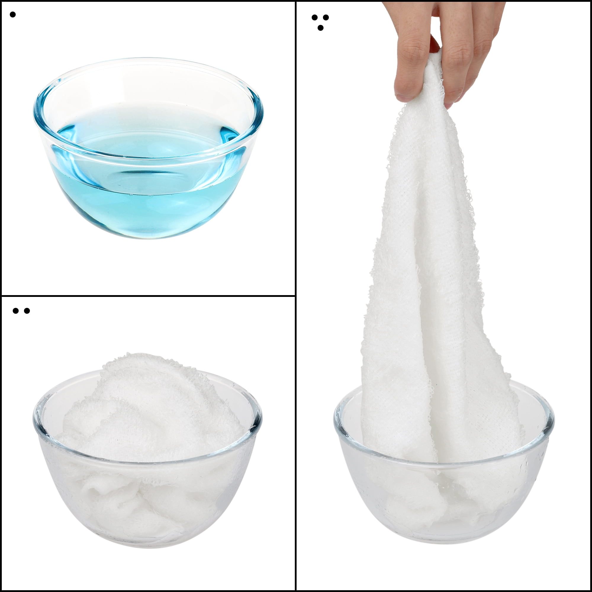 Unique Bargains 24pcs Soft Kitchen Dish Cloths Absorbent Dish Towels White Multi 7" x 9"