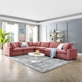 thumbnail image 1 of Modway Commix 6-Piece Down Filled Overstuffed Performance Velvet Sectional Sofa in Dusty Rose, 1 of 5