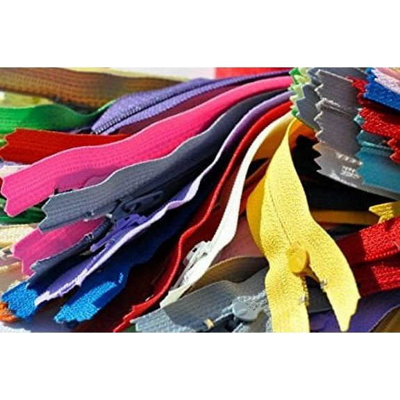 Sale 25 Assorted Colors 9 Inch YKK Brand Zippers #3 Nylon Coil Zippers (25 Zippers / Pack)