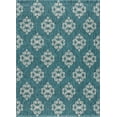 thumbnail image 3 of Veranda Transitional 5' x 7' Teal and Light Gray Polypropylene Outdoor Area Rug, 3 of 8