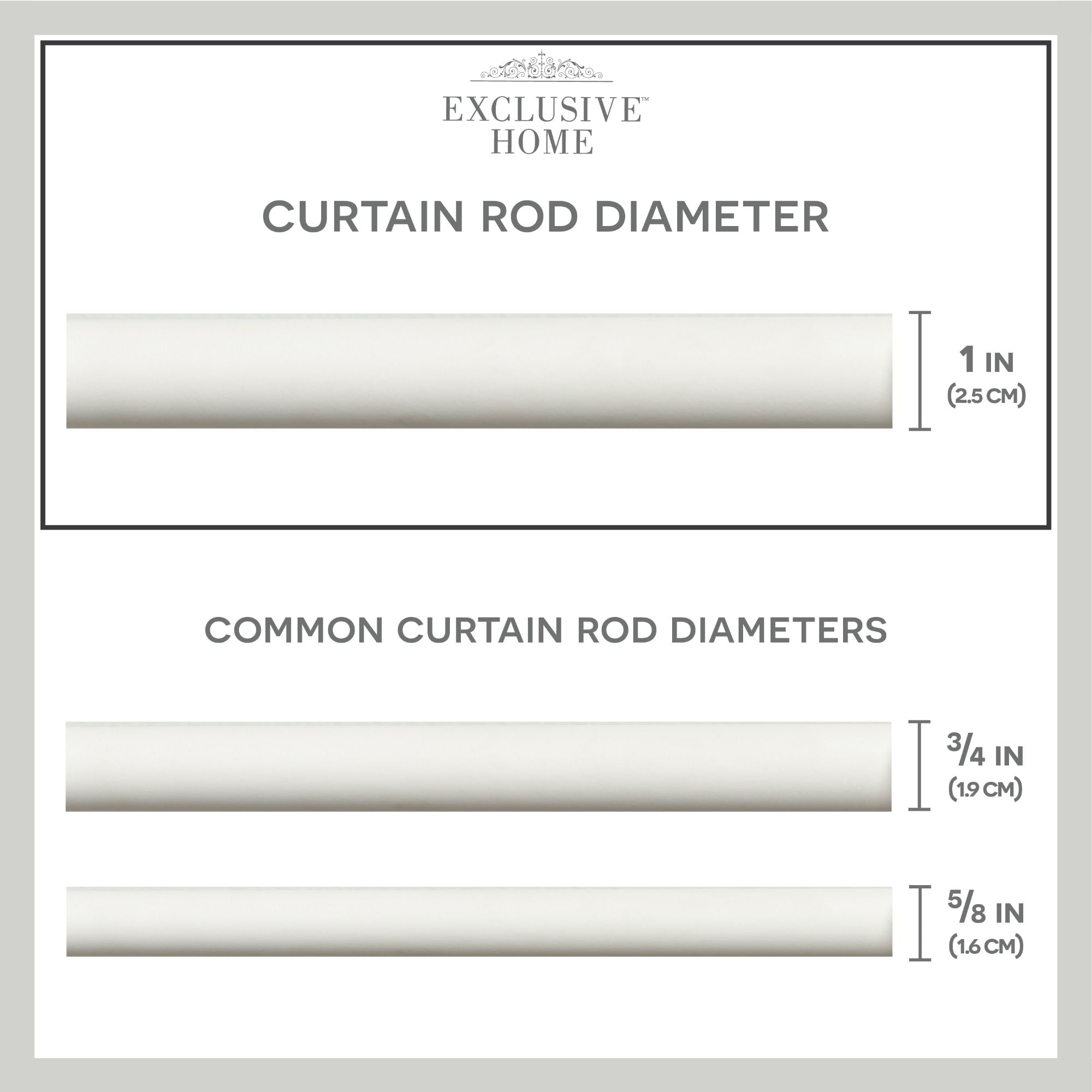 Exclusive Home Holden Wrap Around 1" Curtain Rod, Matte White, Adjustable 82.5"-120"