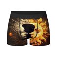 thumbnail image 2 of Calzoncillos tipo bóxer elásticos de seda transpirables con diseño de sol, luna y estrellas, para hombre, 3D, 2 of 5