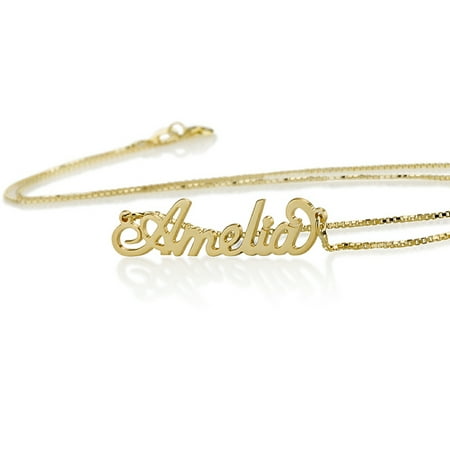 Personalized Name Necklace - Custom Made Any Name- 18k Gold Plated over Sterling
