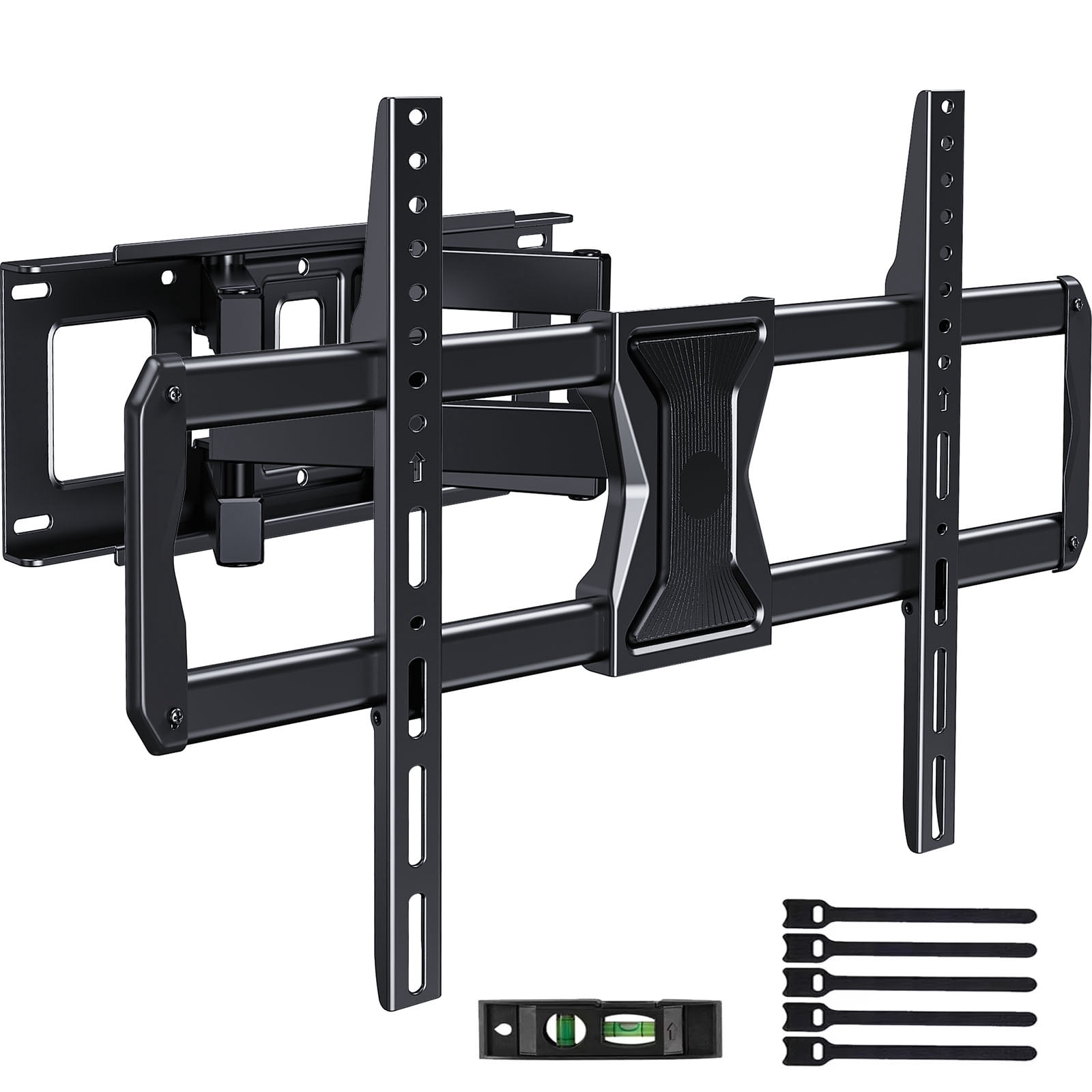 MountFTV Full Motion TV Wall Mount for 37-84" TVs, Max 600x400mm, Fits 16" Wood Studs, Holds up to 110lbs, TV Mount Bracket with Dual Articulating Arms, Swivel, Tilt Extension