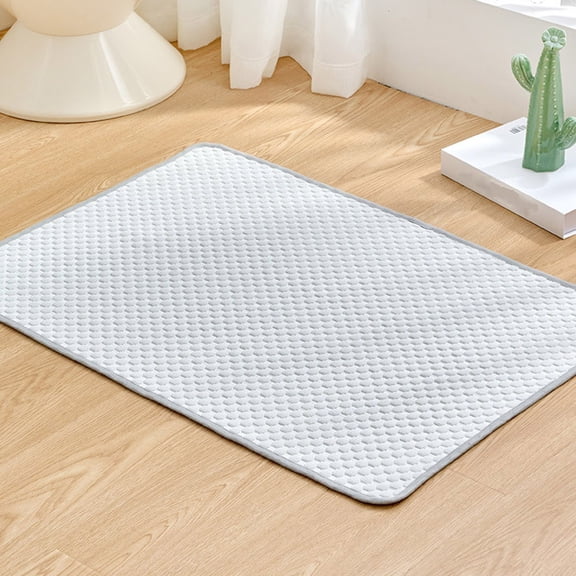 Tunhigl Cooling Pet Ice Pad for Cat/Small Dog - All-season Breathable Mat, Portable Dog Cat Bed, Non-Slip Floor Crate Liner, Car Travel Kennel, Heat Relief Summer, Washable Reusable Gray