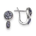 thumbnail image 1 of Sterling Silver Rhodium-plated Tanzanite Circle Hinged Earrings QE10113TZ, 1 of 2